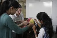 Researchers preparing for experiment